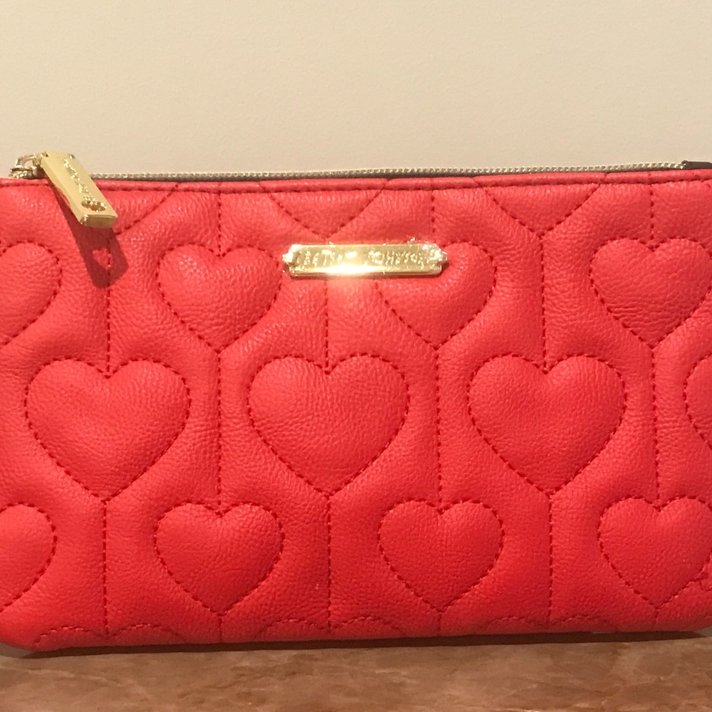 Betsey Johnson Red Clutch Wristlet with Charger